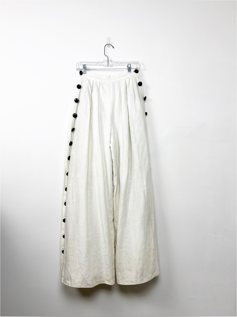 VNTG LANVIN Cream Linen Pants 38